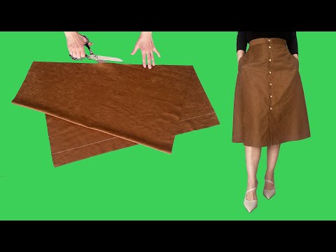 Trendy Flared Skirt Cutting and Sewing (Front Buttoned and Pocketed)