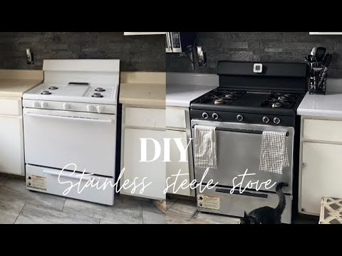 DIY OVEN TRANSFORMATION | I SPRAY-PAINTED MY OVEN STAINLESS STEELE