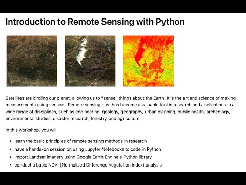 Introduction to Remote Sensing with Python