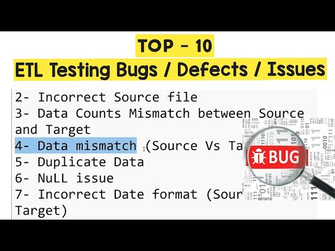 Top 10 ETL Testing Bugs | Defects | Issues #etltesting @Tester Hoon