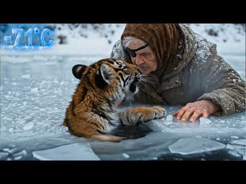 A tiger cub was rescued by an elderly woman in Siberia, where temperatures can reach -71°C. ❄️🐅