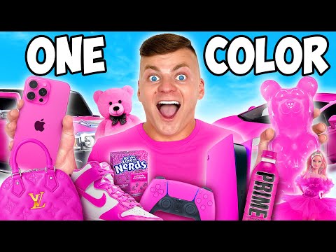BUYING Everything in ONE COLOR for 24 Hours CHALLENGE!