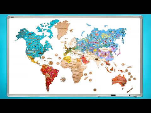 Assemble A Colorful Wooden World Map || Art & Craft