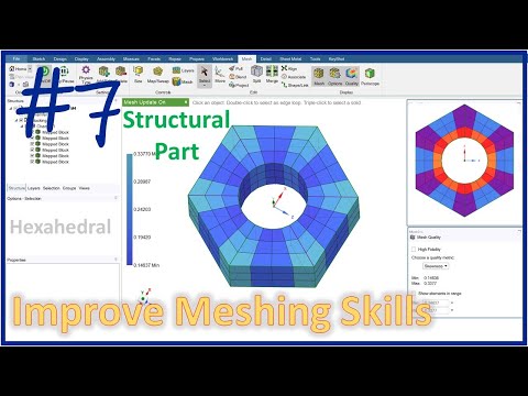 ANSYS SpaceClaim: Meshing | How to generate a high quality hexahedral mesh for a nut
