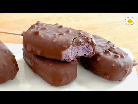 Chocolate Blueberry Popsicle Recipe 巧克力蓝莓雪糕食谱 Recette de glace au chocolat et aux myrtilles