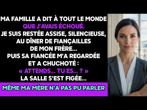 Ma famille disait que j’avais échoué — puis la fiancée de mon frère : « Tu es la fondatrice ? »