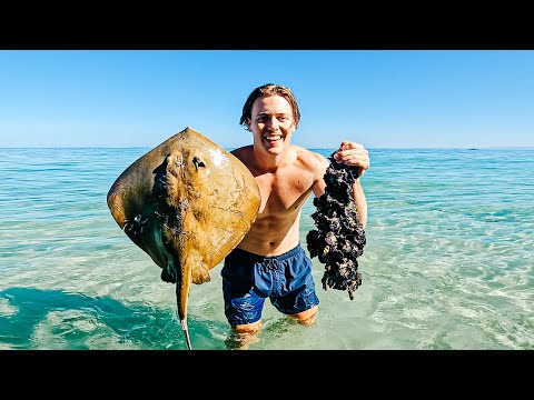 Hunting & Eating Traditional Food With A Hand Spear