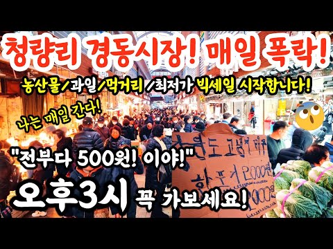 Gyeongdong Cheongnyangni Market! Prices plummet every day! Agricultural produce, fruit, and food ...