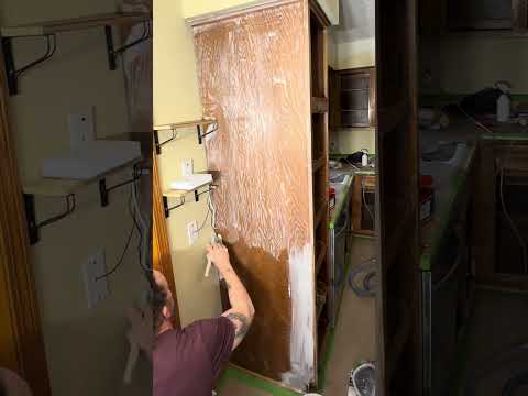 Day 3 - Oak Grain Gone! #cabinetpainting #diy