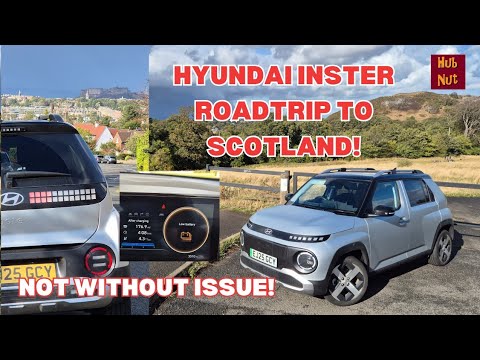 Hyundai Inster 370 EV miles to Edinburgh! Broken chargers, closed motorway, good lunch!