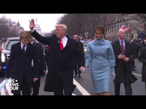 President Donald Trump walks parade route on Inauguration Day 2017
