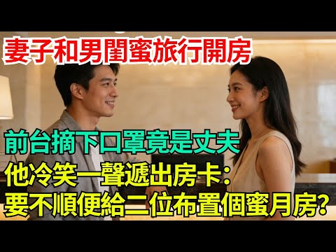 妻子和男閨蜜旅行開房，前台摘下口罩竟是丈夫，他冷笑一聲遞出房卡：要不順便給二位布置個蜜月房？【年華妙語】#小說#故事#情感#夫妻#情感故事#家庭矛盾#爽文