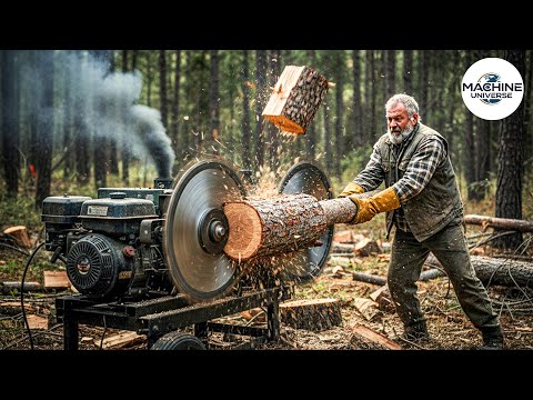 25 Jaw-Dropping Firewood Processors in Action | Dangerous Homemade Wood Cutting Machines #16