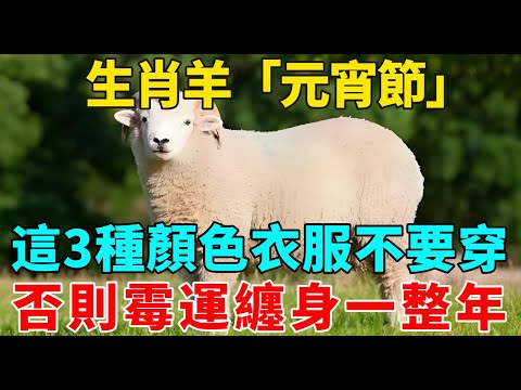 千萬要注意：正月十五「元宵節」，屬羊人這3種顏色衣服不要穿，否則霉運纏身一整年！【生肖解运】#生肖 #運勢 #風水 #財運#命理