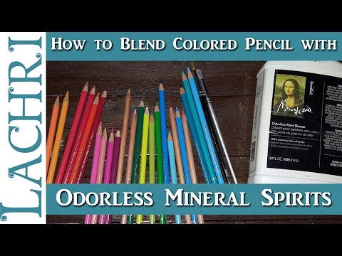 How to use Odorless Mineral Spirits to blend Colored Pencil - tips and techniques w/ Lachri