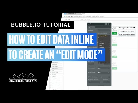 How to edit data inline (aka create an "edit mode") on Bubble.io