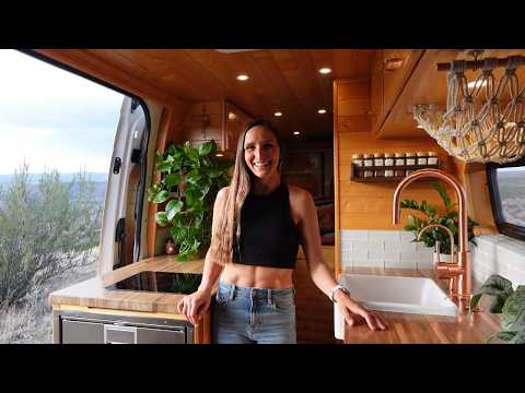VAN TOUR 2.0 | Solo Female Van Life | The Ultimate Cozy Full Time Build