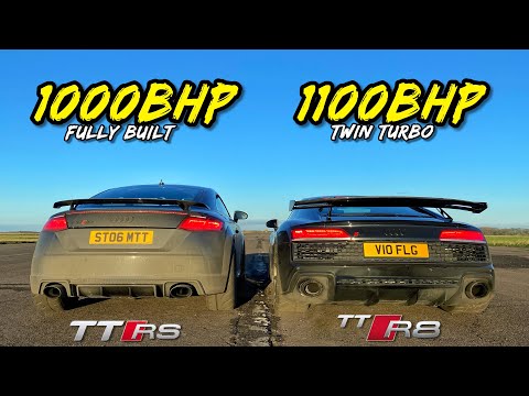AUDI STREET SAVAGES..TWIN TURBO 1100HP R8 v BUILT 1000HP TTRS