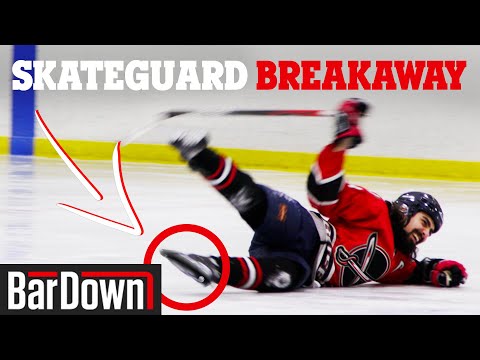 CAN YOU SCORE A SHOOTOUT GOAL WITH A SKATE GUARD ON? | BARDOWN SHOWDOWN