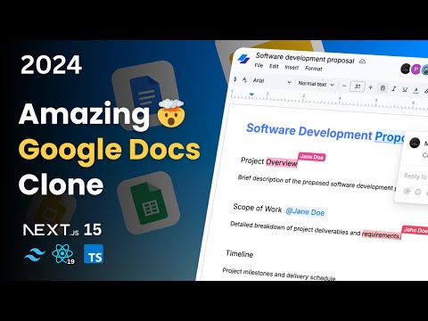 Build a Real-Time Google Docs Clone With Next 15, React, Tailwind (2024)
