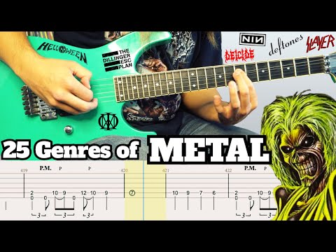 25 Genres of METAL (with Guitar TAB)