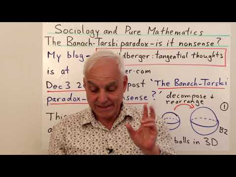 The Banach Tarski paradox - is it nonsense? | Sociology and Pure Mathematics | N J Wildberger