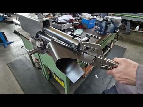 half round gutter outlet production lima simple proces with hand tools and press tool.