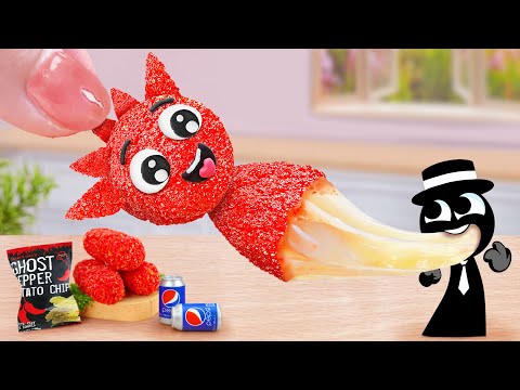 Best Delicious Food Recipes 🤗 Miniature Fry Mozzarella Cheese Pull Sprunki Shape 😘 Mina Mini Kitchen