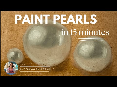 How to paint pearls quickly and easily in just 15 minutes - gentle beginner art tutorial.