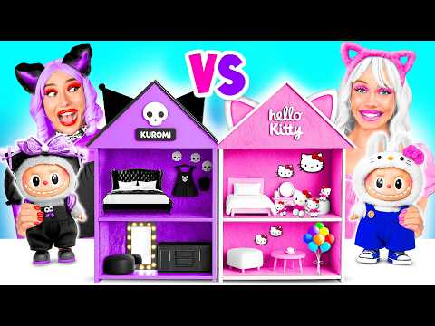 Строим Удивительный Кукольный Домик для Лабубу | Hello Kitty против Куроми от BaRaDa Challenge