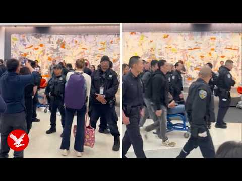 ICE seen struggling with woman in handcuffs at San Francisco airport
