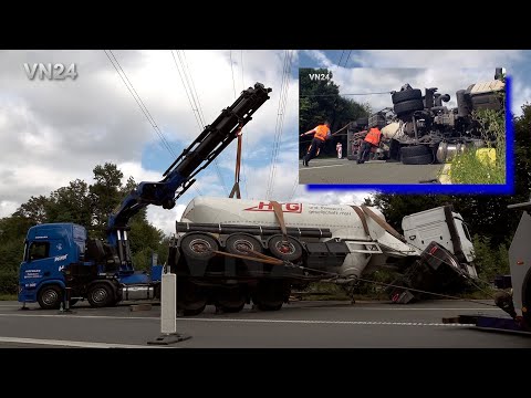 09.09.2024 - VN24 - LKW Bergung unter 110.000 Volt Hochspannungsleitung - Spezialkran im Einsatz