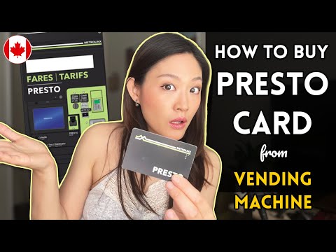 How to purchase PRESTO CARD for TTC from vending machine (example at Pearson airport)