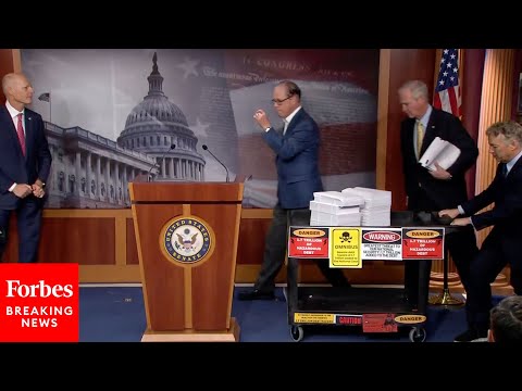 JUST IN: Rand Paul Literally Wheels In 'Toxic' Omnibus Bill, Slams It With Other GOP Heavyweights