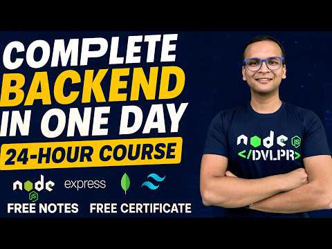 🚀🔥 Complete Backend Development in One Day (2025) | Hindi | Notes | GitHub | Free Certification