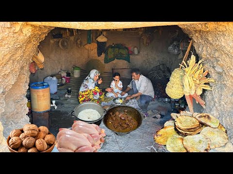 Rural Cooking: Cooking Fesenjan With Chicken in a Stone cottage With Bread Tandoori!
