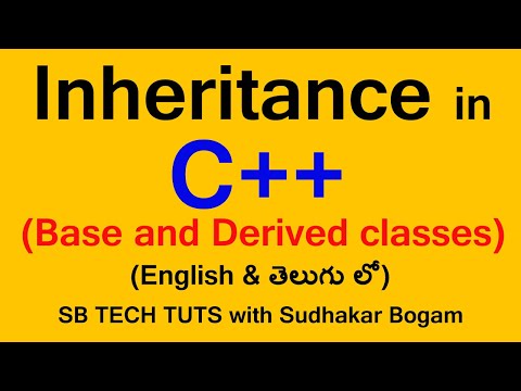 Introduction to Inheritance in c++ | Inheritance | in telugu | By Sudhakar Bogam | C++ Programming