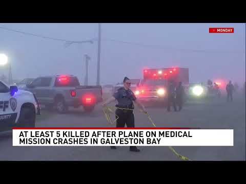 At least five killed after plane on medical mission for burn patients crashes in Galveston Bay