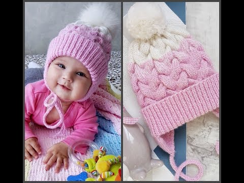 #шапкаспицами ЧАСТЬ 1 Вяжем вместе детскую шапку , с двойными ушками , с вязаным подкладом.