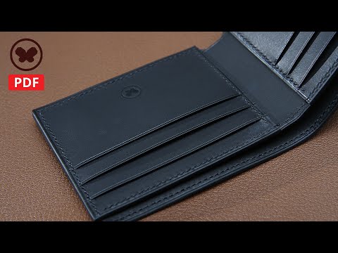 038 Making a leather Bifold Wallet (free PDF Pattern): 가죽 반지갑이 만들어 지는 과정 [무료 패턴] DIY
