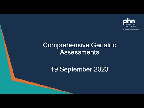 Comprehensive Geriatric Assessments - 19 September 2023