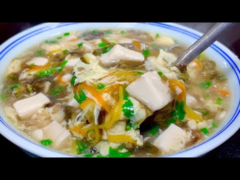 這才是紫菜豆腐湯的正確做法，湯鮮入味好喝有訣竅，5分就學會【阿朝哥美食 】#紫菜豆腐湯 #紫菜豆腐湯做法 #豆腐做法