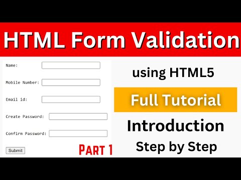 HTML Form Validation | How to Validate HTML Form | What is Form Validation in HTML