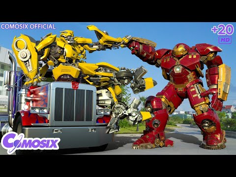 Transformers: Optimus vs Bumblebee vs Hulkbuster | Fight Scene In The Age Of Destruction | HD