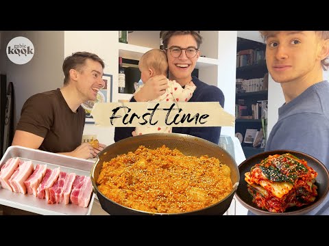 Armand and Max made us pork belly kimchi fried rice (First meeting with the baby👶🏻)