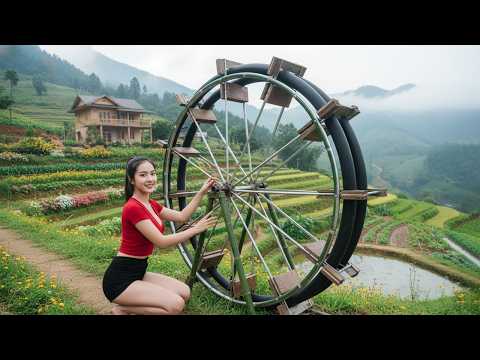 72 Hours – Alone Building a Dream House in the Forest | Giant Water Wheel From Start to Finish