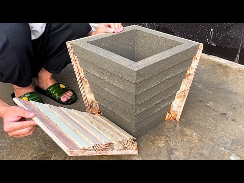 Make Beautiful and Easy Cement Flower Pot Molds From Wood- Simple and Easy