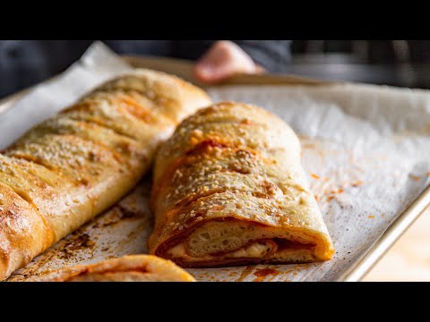 Classic Pepperoni Stromboli with Marinara Dipping Sauce