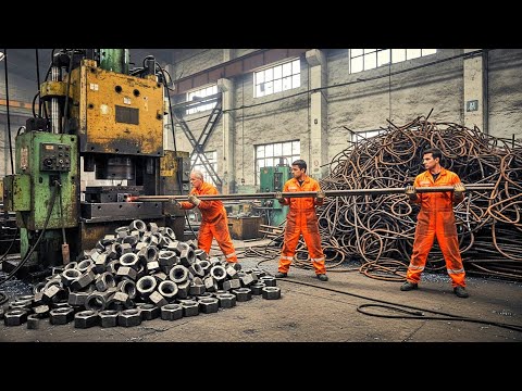 Huge Production! Amazing Hex Nut Bolt Manufacturing Process With Skilled Workers | How it's Made