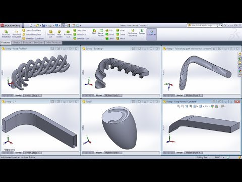 SolidWorks Swept Boss/Base | Swept Cut Tutorial | Guide Curves, Multiple Paths, Twist Along Path